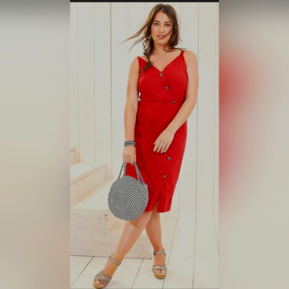 Maurices Linen Button Front Dress